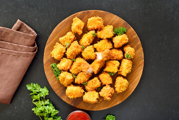 Crispy fried chicken nuggets