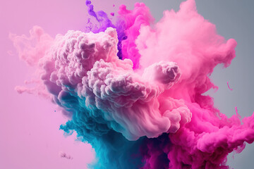 Colorful cotton candy in pink and blue color. Generative background
