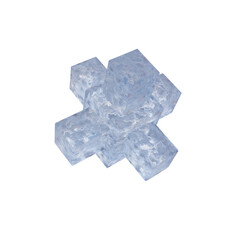 Frozen ice texture 3d branched cube abstract shape