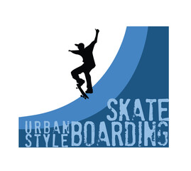 Skate Boarding Image vector iluustration for your cteative t shirt or Design.