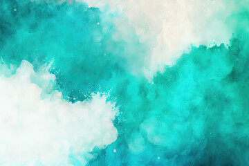 Fototapeta na wymiar Turquoise watercolor aquarelle abstract background. Ai generative illusration