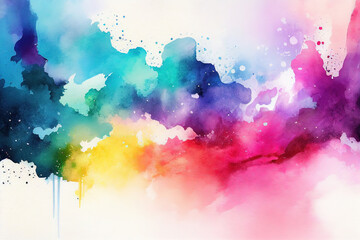 Fototapeta premium Colorful watercolor aquarelle abstract background. Ai generative illusration