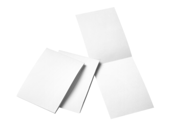 Folded sheets of white paper cut out