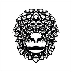 black and white tribal decorative monkey pattern tattoo
