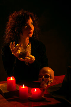 Young witch with potion