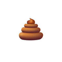 Vector chocolate sweet poop icon isolated on white background background. Cartoon funky pile of poo sticker clip art and design element for your print design