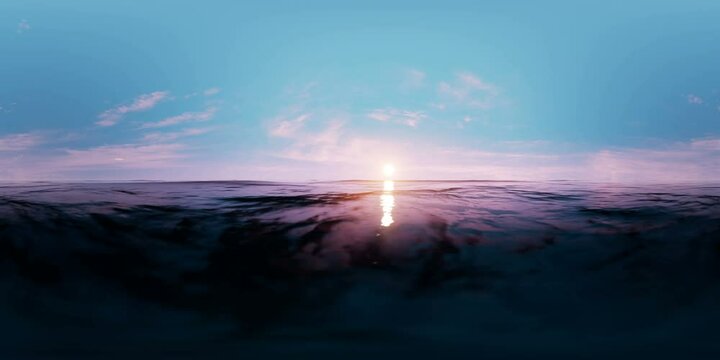 VR 360 Degree Panorama Ocean Sunset