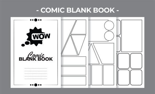 Printable KDP Comic Blank Book Vector Design Template