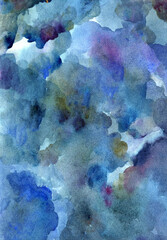 Blue hand-drawn watercolor background