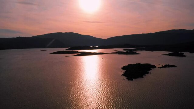 Red Sunset on Salt Lake in Montenegro. Zalak Sunca na Slanom Jezeru kod Niksica