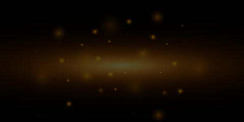 Shining star, sun particles and sparks with highlight effect, golden lights bokeh glitter and sequins. Transparent golden light flare and sparkles set, vector. Effect glare, lines, yellow explosion.