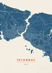 Istanbul city map vector poster