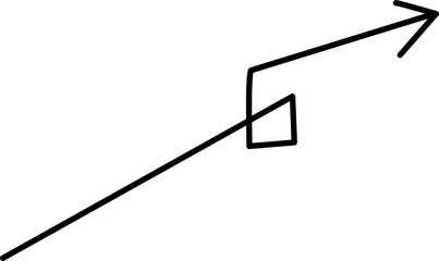 Roughly drawn hand drawn arrow / up / up