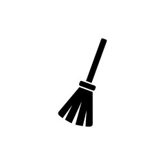 simple flat broom icon design vector