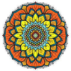 Luxury ornamental colorful mandala design background pattern