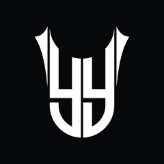 Obraz na płótnie Canvas YY Logo monogram shield sharp half round shape images design template