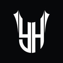 Obraz na płótnie Canvas YH Logo monogram shield sharp half round shape images design template
