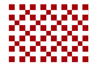 Abstract red and white square pattern with Swiss crosses. Illustration made February 20th, 2023, Zurich, Switzerland.