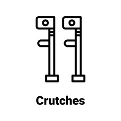 Crutches Vector Icon

