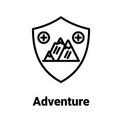 Adventure safety shield Vector Icon

