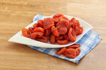 Sweet organic dry apricot snack