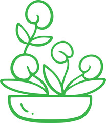 hand draw doodle ornamental plants in pots