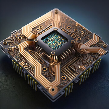 Generative AI illustration of realistic central processor unit