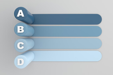 Perspective Infographic Pillars with shadows. Presentation template. 5 step options. Chart concept