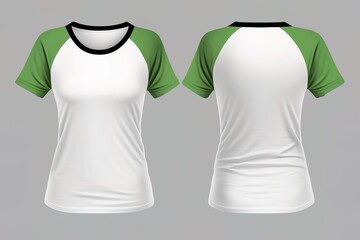 Blank raglan T shirt for women template, grey white color