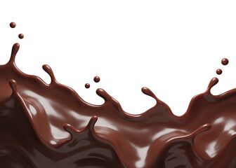 Chocolate  splasht png file , 3D Rendering, 3D illustration