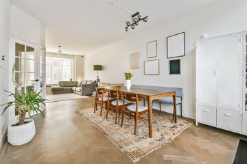 Modern living room with TV in apartment