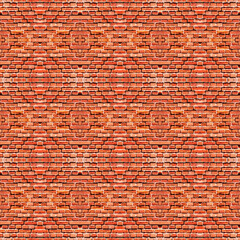 Old red brick masonry wall texture background with some pattern