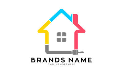 Fototapeta premium House paint fresh vector logo