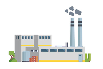 Vector element factory buildings flat design for city illustration