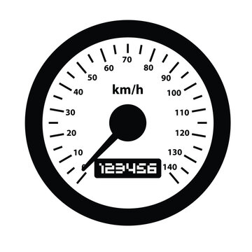 recommend clip art: Speedometer Silhouette. Black and White Icon Design Element on Isolated White Background