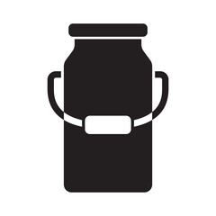Milk can iron bin tank icon. Vintage milk can illustration.