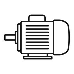 Electric motor line icon. Engine Outline illustration.