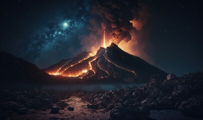 Experience the Breathtaking Power of a Volcanic Eruption. Generative ai.