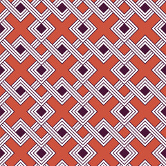 Abstract Squares Cross Geometric Complex Seamless Pattern Trendy Fashion Colors Minimal Psychedelic Lines Perfect for Allover Fabric Print or Wrapping Paper