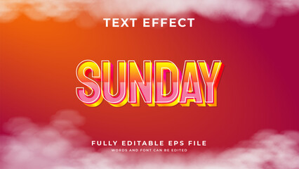 Sunday colorful text effect