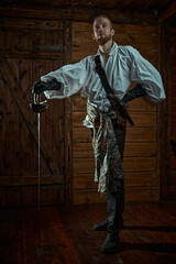 handsome brave musketeer