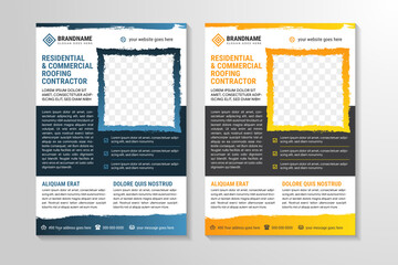 Brochure design template vector. Flyers report business magazine poster. Abstract blue and yellow gradient brush pattern on cover book portfolio. Presentation concept in A4 layout. space for photo.