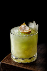 cocktail with lime and ice tropical