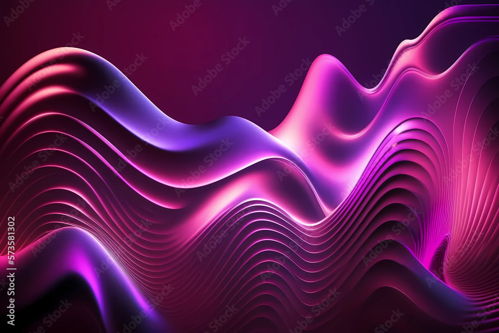 Sticker abstract liquid holographic background in pink and purple. Generative AI