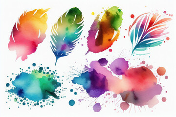 Colorful watercolor aquarelle abstract background. Ai generative illusration