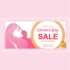 Happy International women's day creative banner design