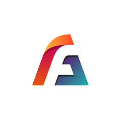 Abstract Letter F or AF Logo