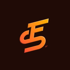 SF or FS Letter Logo
