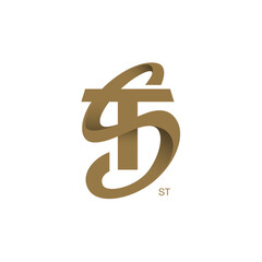 ST or TS Letter Logo