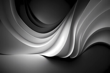 gentle wavy black and white background. Generative AI